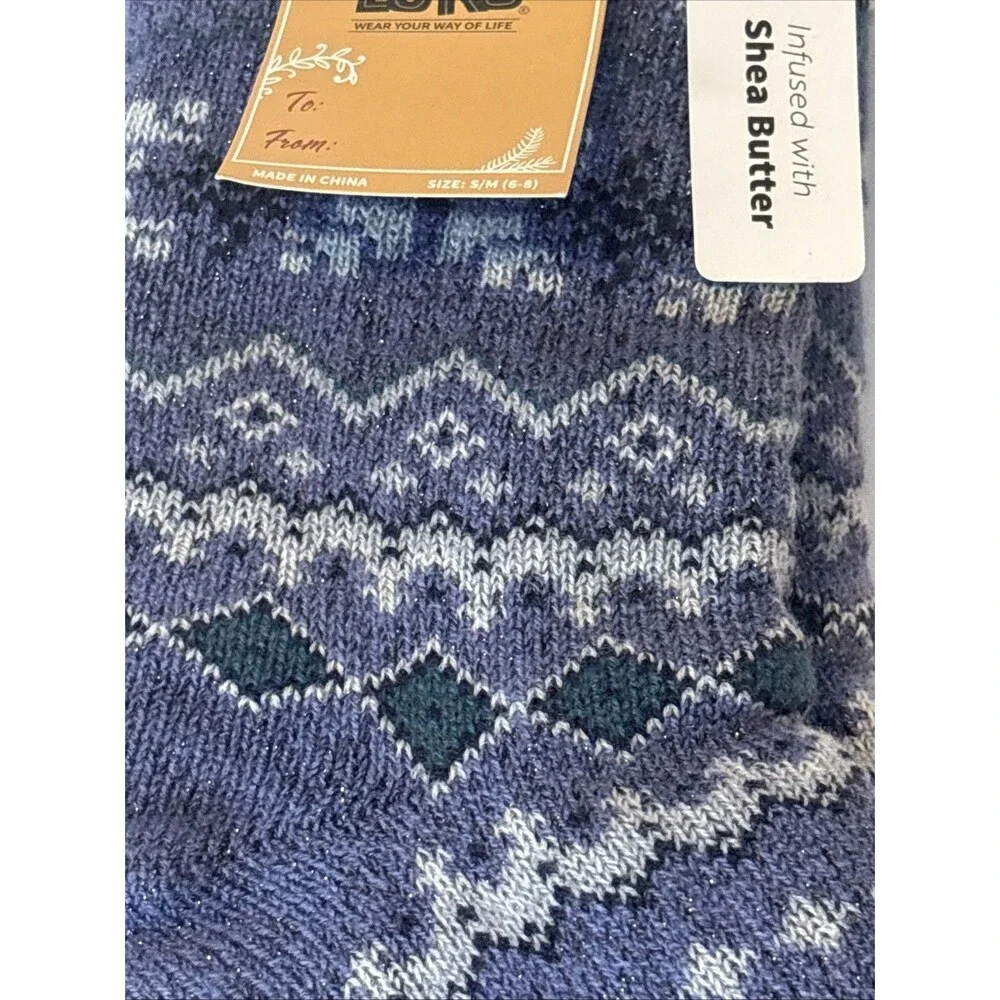 The Original Muk Luks Cabin Socks with Soft Fleece & Grips Size S/M 6-8) New
